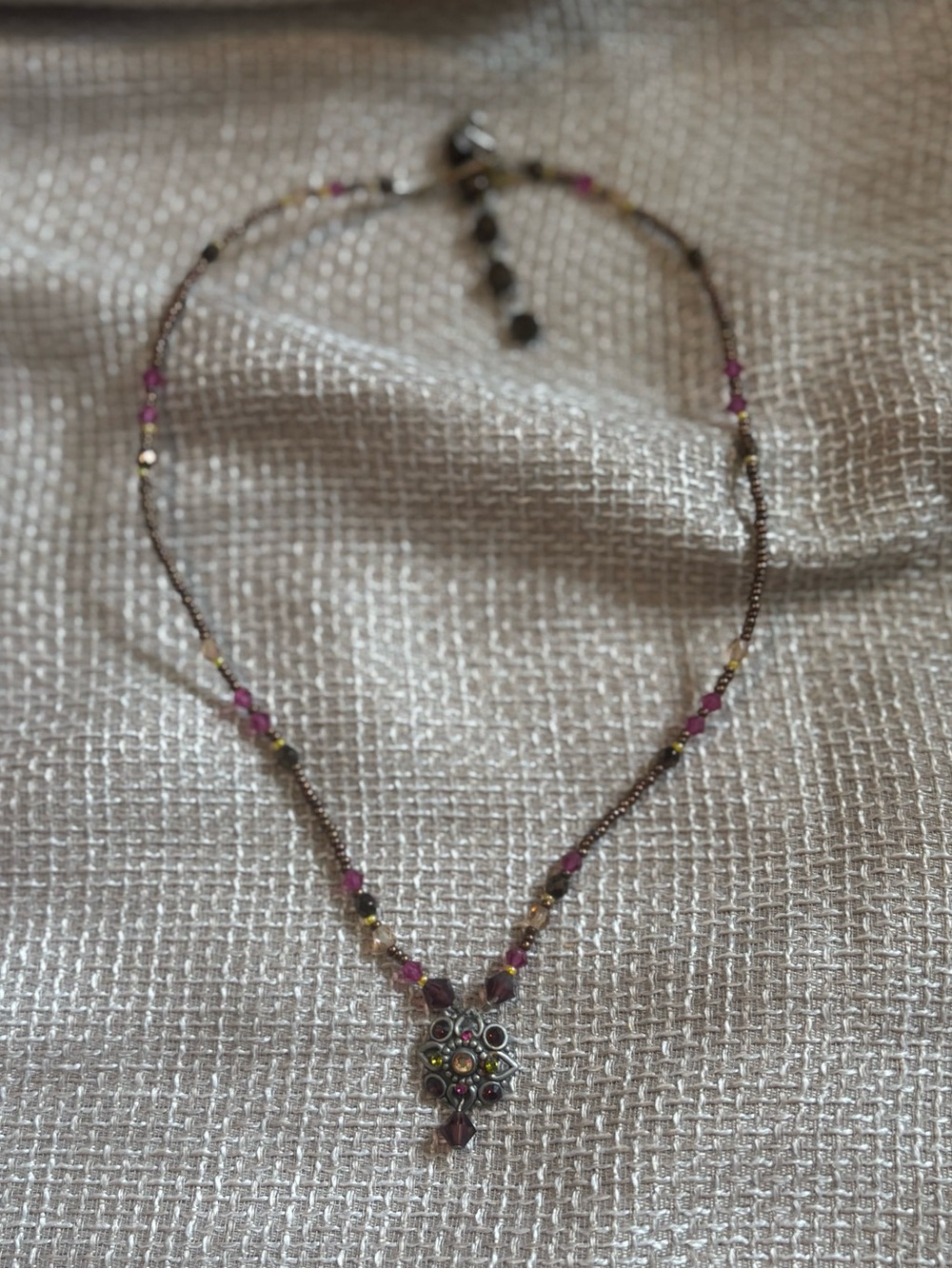 Women’s Crystal Pendant Necklace with Swarovski Crystal & Glass Beads Bohemian